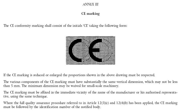 CE认证标志要求